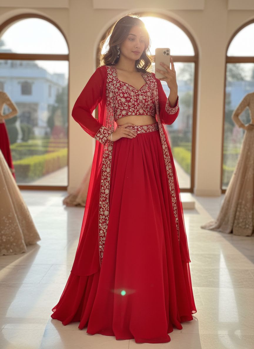 Vastra Creation's Premium Indo-Western Lehenga Choli Set