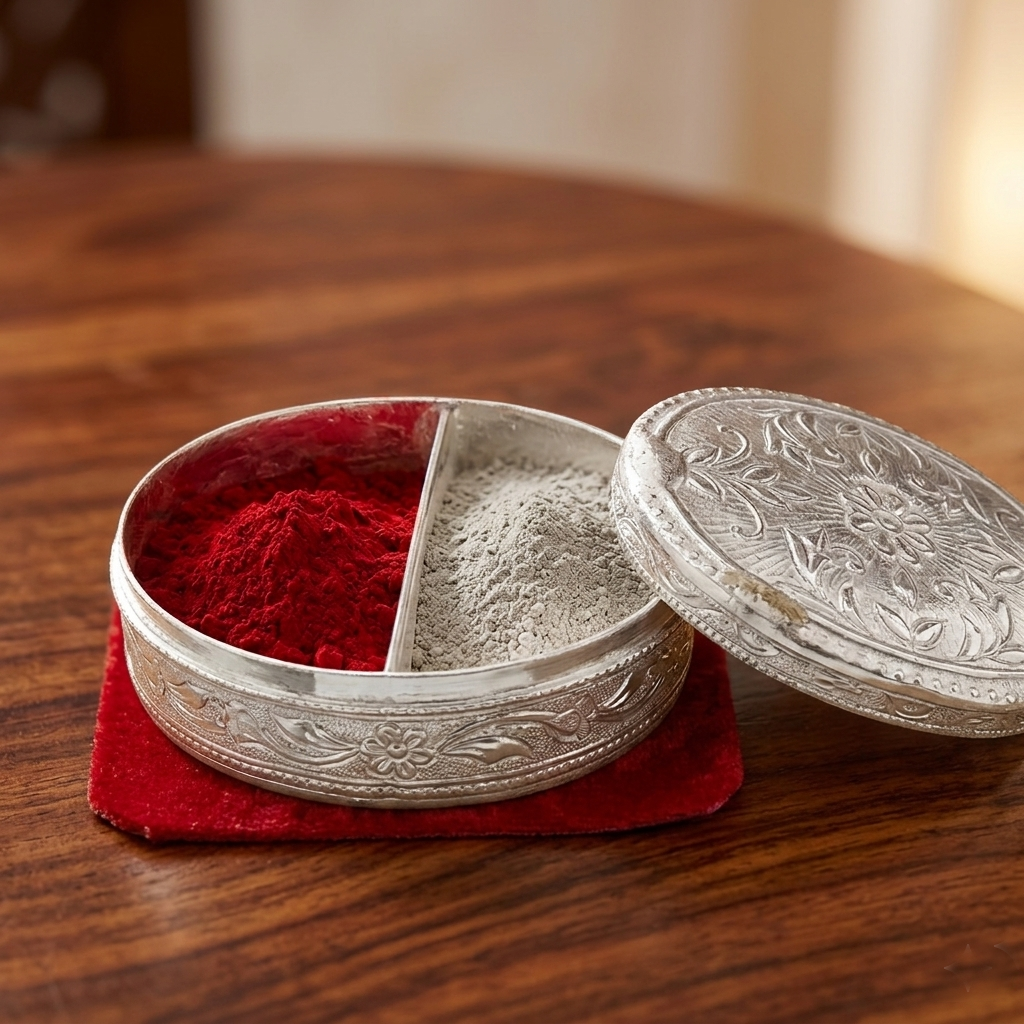 German Silver Kumkum-Oval