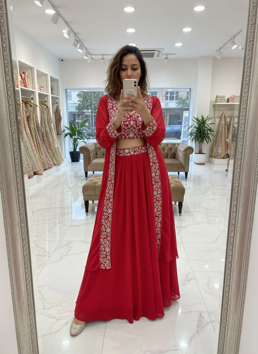 Vastra Creation's Premium Indo-Western Lehenga Choli Set