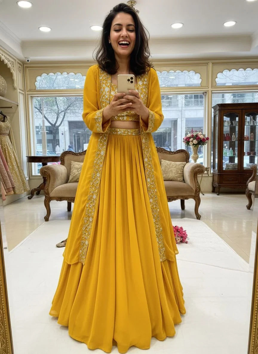 Vastra Creation's Premium Indo-Western Lehenga Choli Set