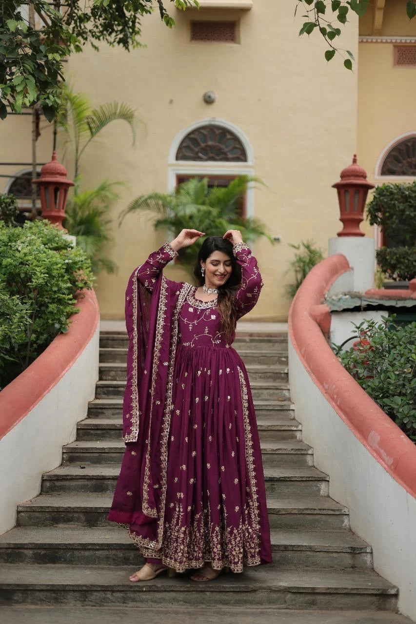 Vastra Creation's Designer Chinon Sharara Suit Set