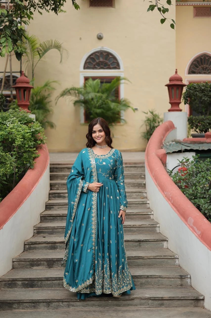 Vastra Creation's Designer Chinon Sharara Suit Set