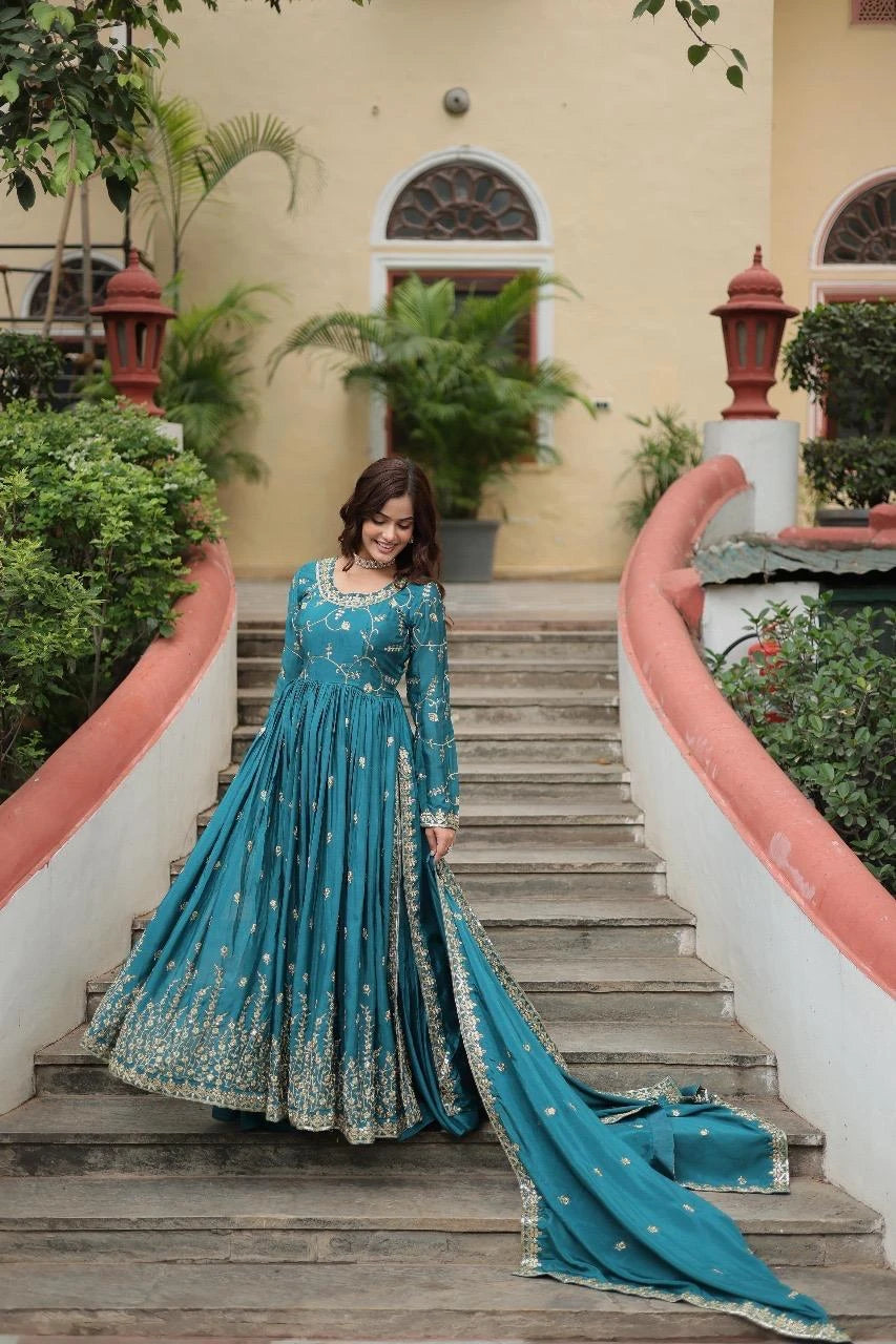 Vastra Creation's Designer Chinon Sharara Suit Set