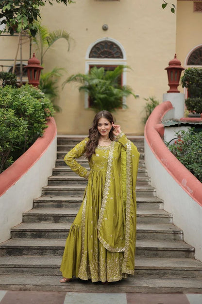 Vastra Creation's Designer Chinon Sharara Suit Set
