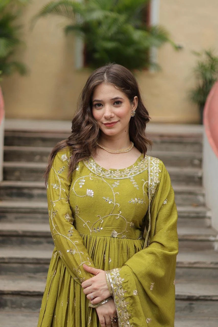 Vastra Creation's Designer Chinon Sharara Suit Set