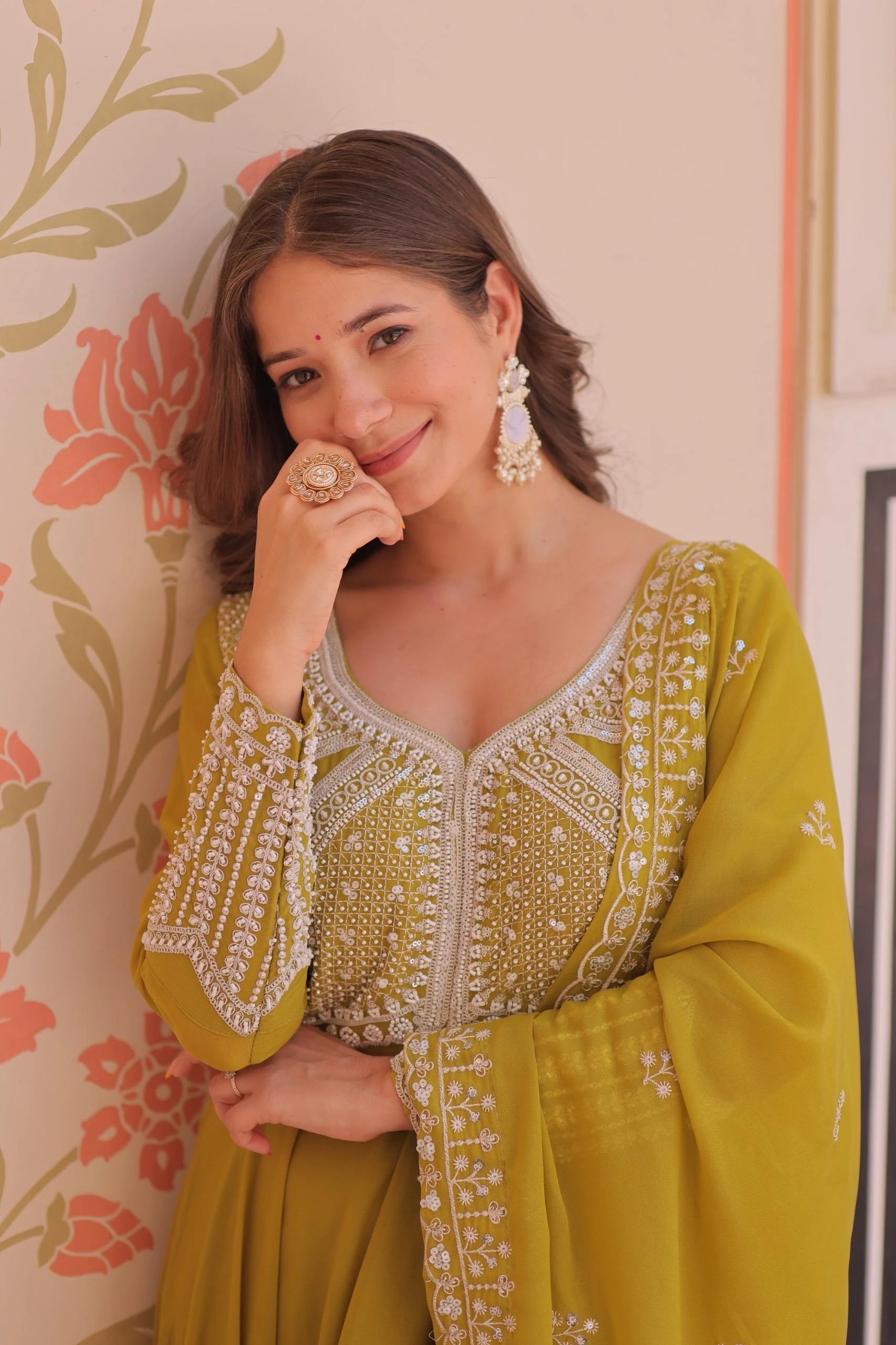 Vastra Creation's Designer Star Georgette Embroidered Gown with Dupatta