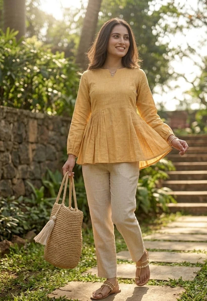 Vastra Creation's Premium Linen Cotton Top & Pant Set