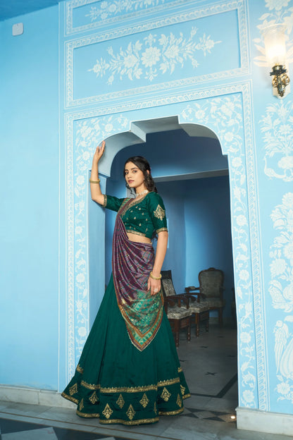 Vastra Creation's Designer Vichitra Silk Lehenga Choli Set