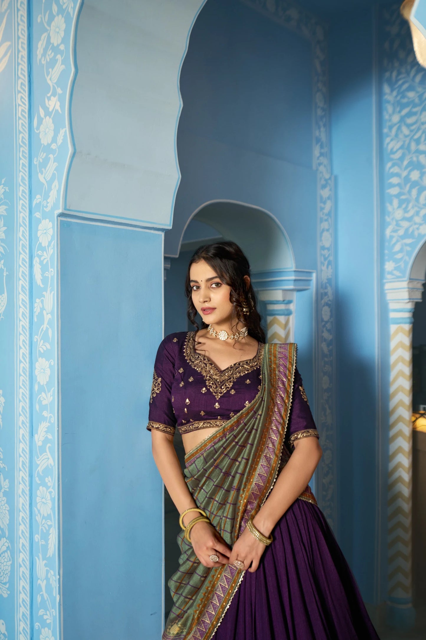 Vastra Creation's Designer Vichitra Silk Lehenga Choli Set