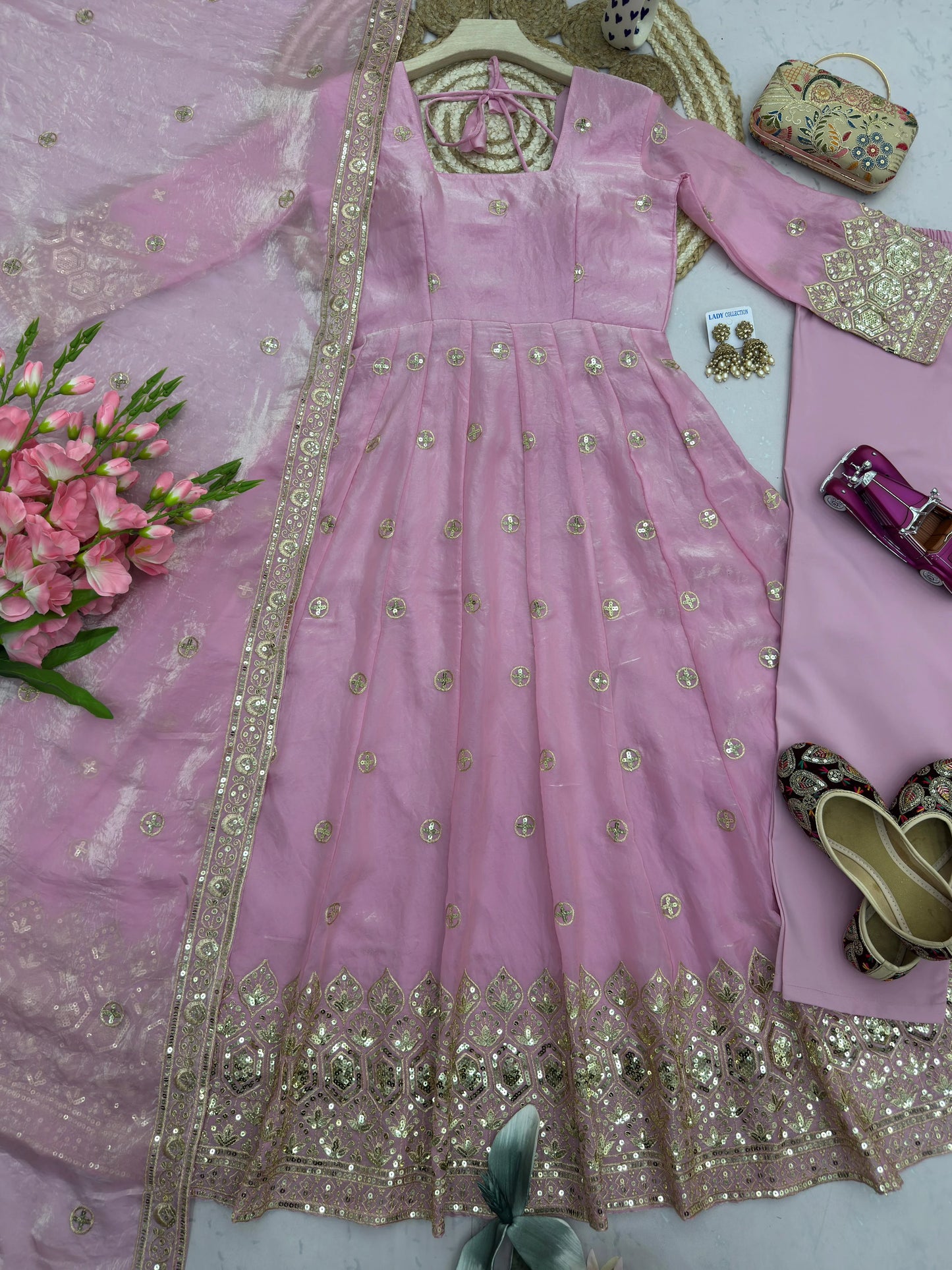 Vastra Creation's Designer Party Wear Gown with Dupatta & Pant
