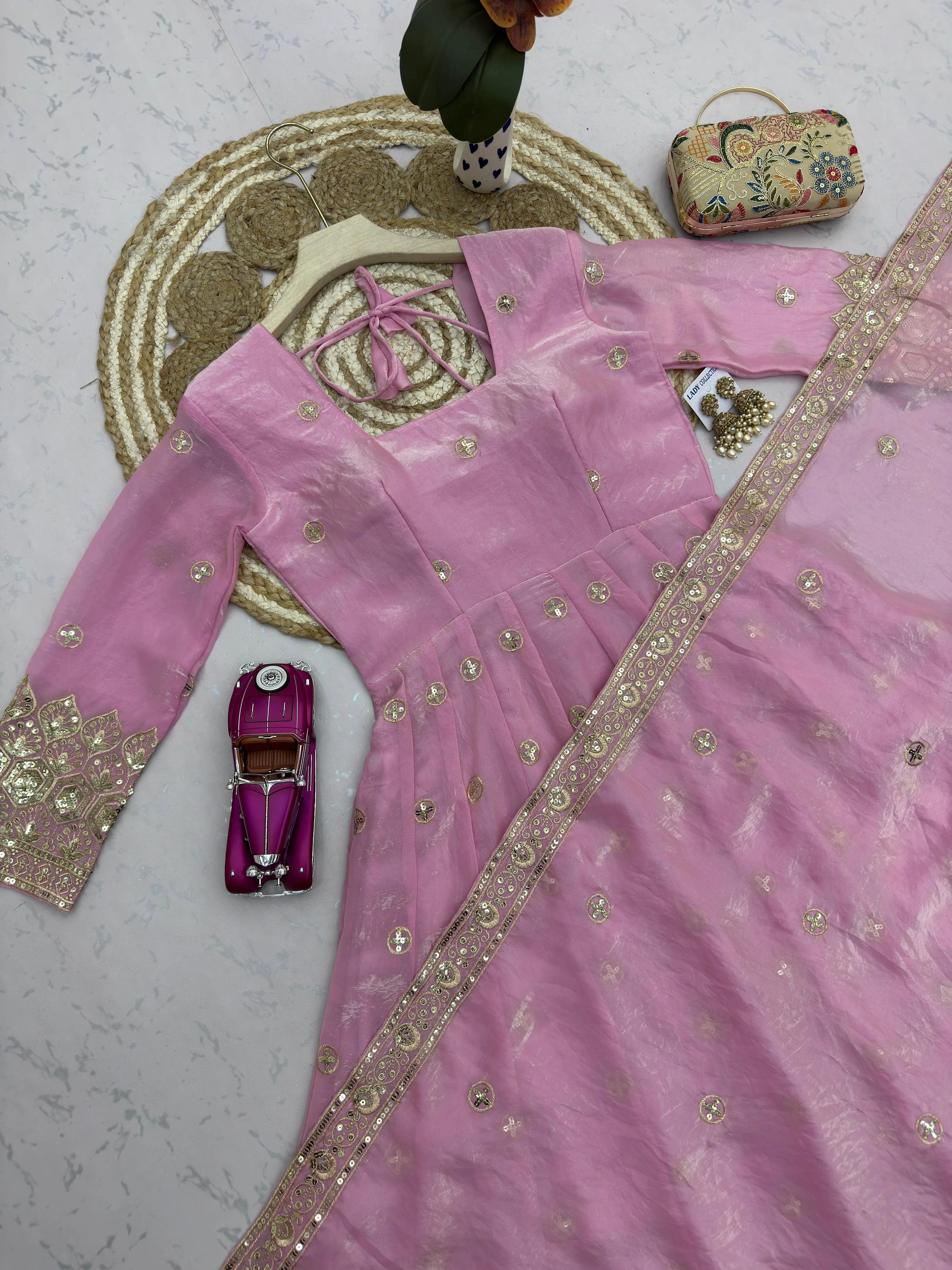 Vastra Creation's Designer Party Wear Gown with Dupatta & Pant