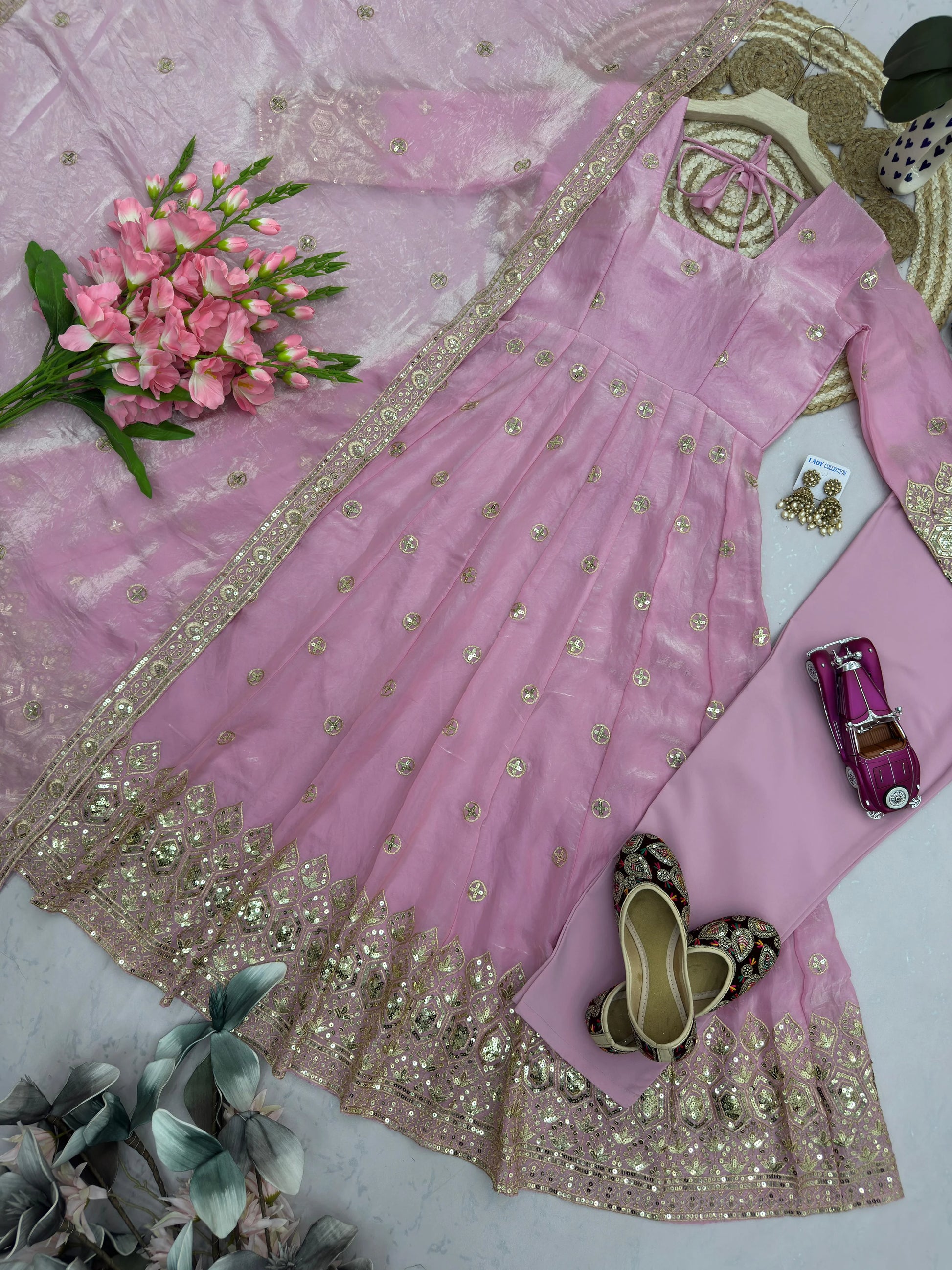 Vastra Creation's Designer Party Wear Gown with Dupatta & Pant