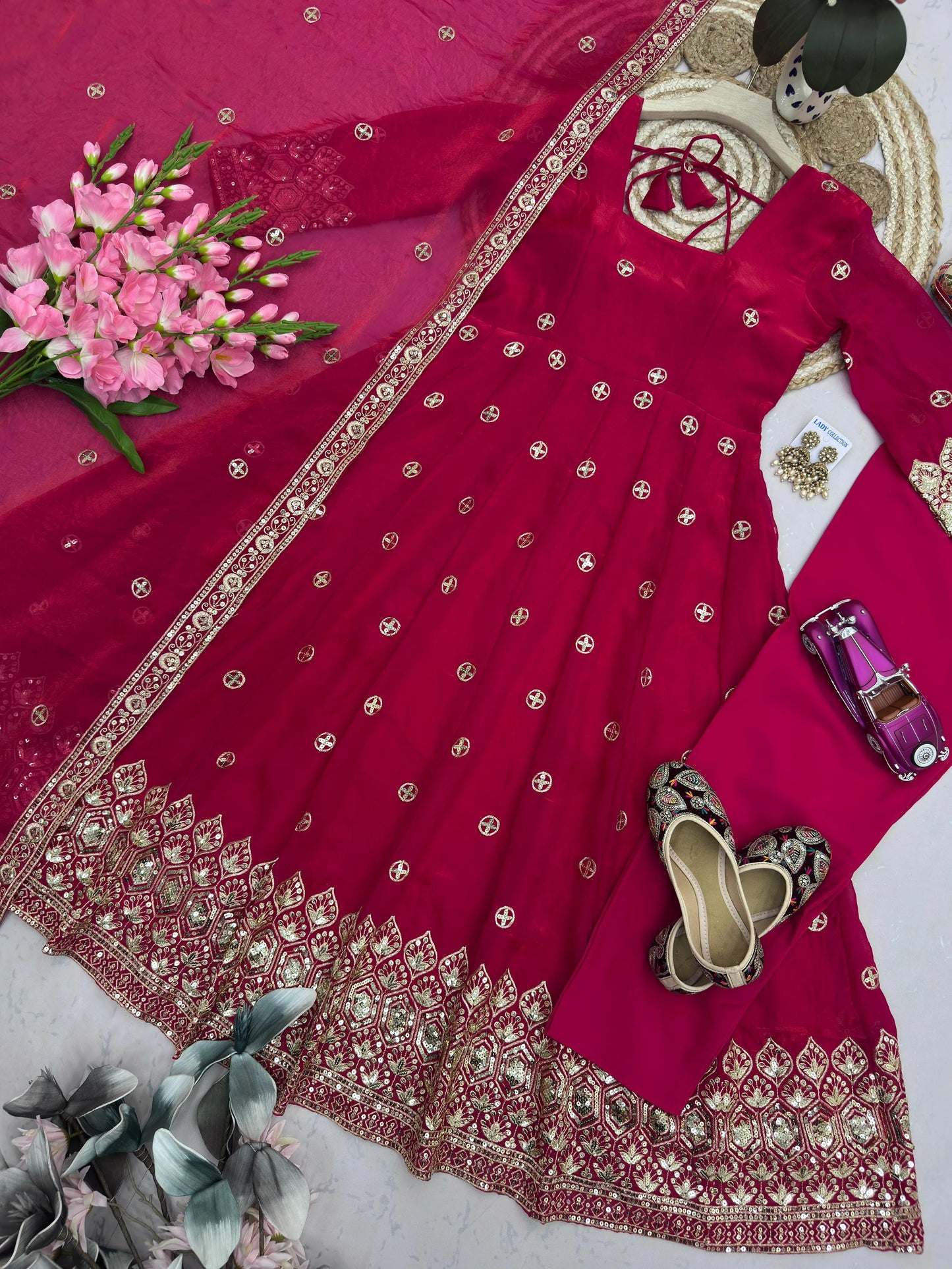 Vastra Creation's Designer Party Wear Gown with Dupatta & Pant