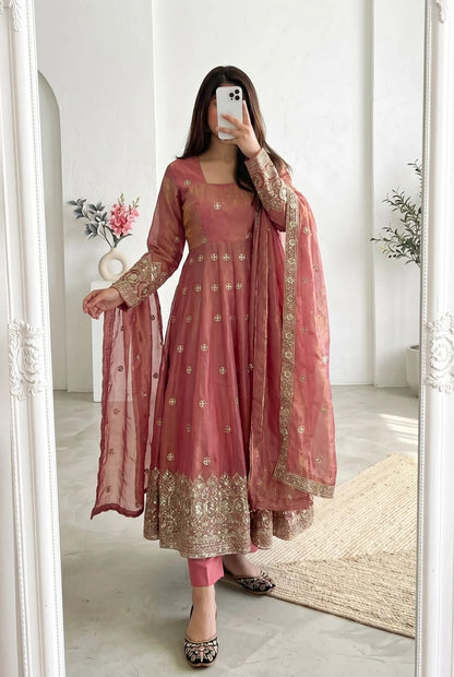 Vastra Creation's Designer Party Wear Gown with Dupatta & Pant