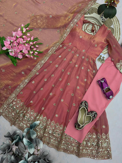 Vastra Creation's Designer Party Wear Gown with Dupatta & Pant