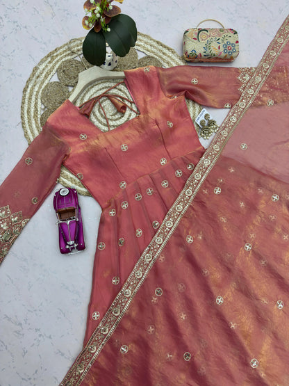 Vastra Creation's Designer Party Wear Gown with Dupatta & Pant