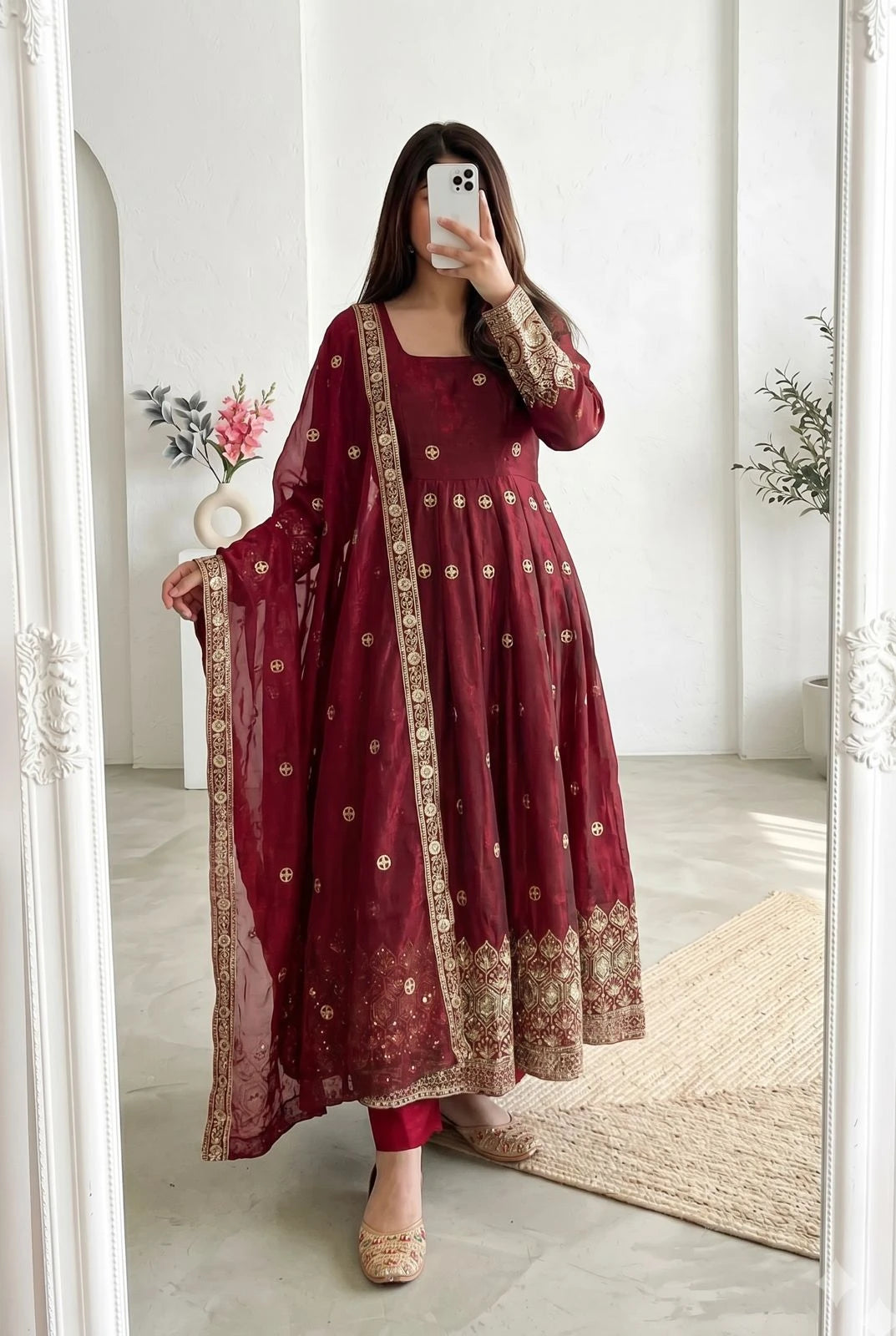 Vastra Creation's Designer Party Wear Gown with Dupatta & Pant