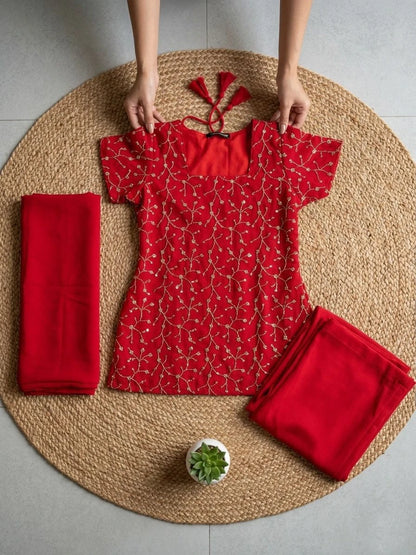 Vastra Creation's Sitara Sharara I Designer Embroidered I 3 Piece Sharara Set