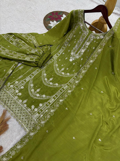 Vastra Creation's Designer Pakistani Style Top, Palazzo & Dupatta Set