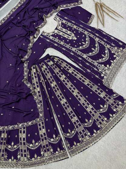 Vastra Creation's Designer Pakistani Style Top, Palazzo & Dupatta Set