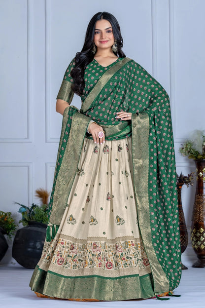 MR Creations' Premium Lichi Jacquard Lehenga Set