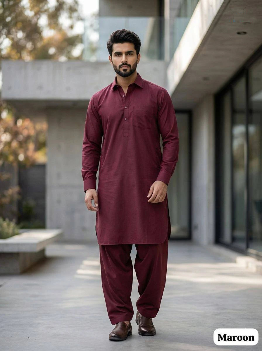 Inli Fashion's Premium Cotton Pathani Kurta & Salwar Set