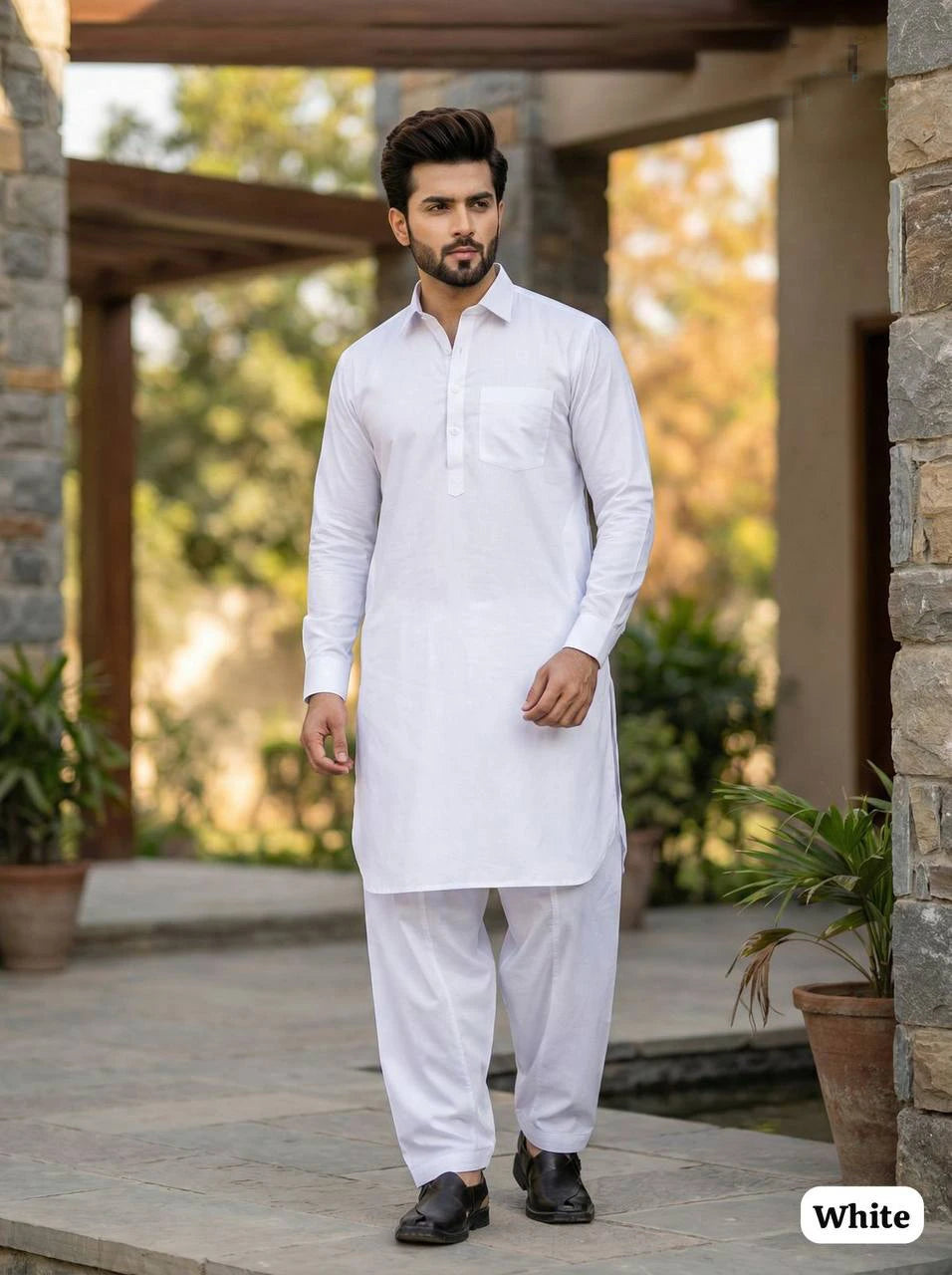 Inli Fashion's Premium Cotton Pathani Kurta & Salwar Set