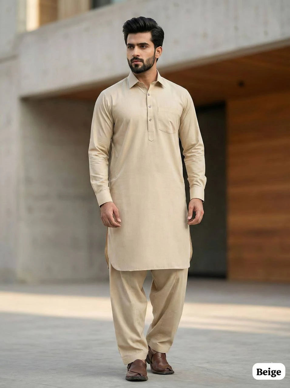 Inli Fashion's Premium Cotton Pathani Kurta & Salwar Set