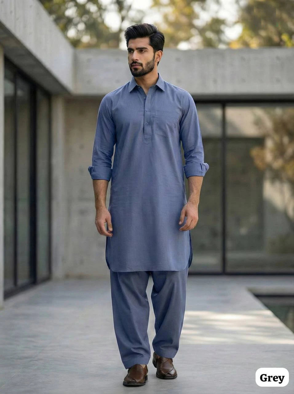 Inli Fashion's Premium Cotton Pathani Kurta & Salwar Set