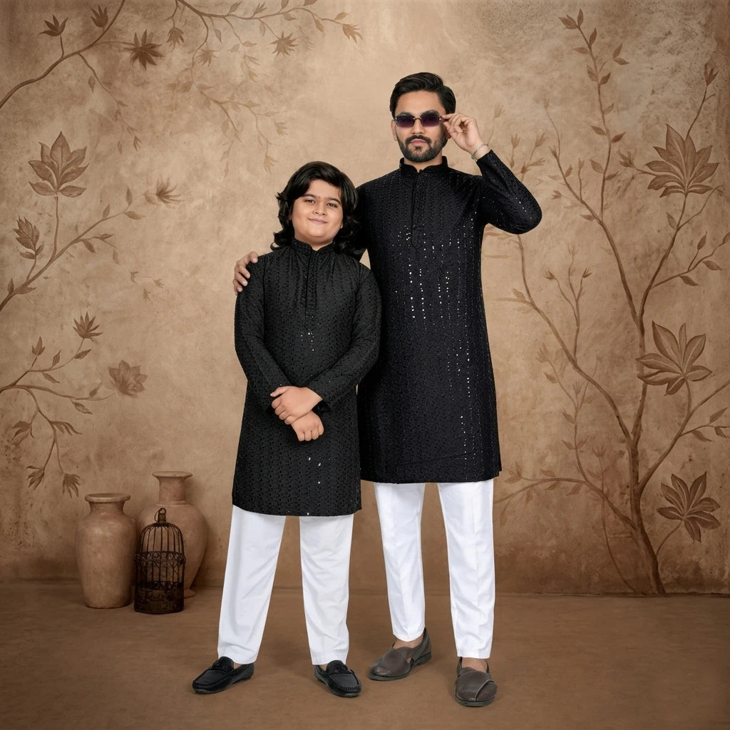Shyam Enterprises' Venmer Dad & Son stylist kurta with payjama