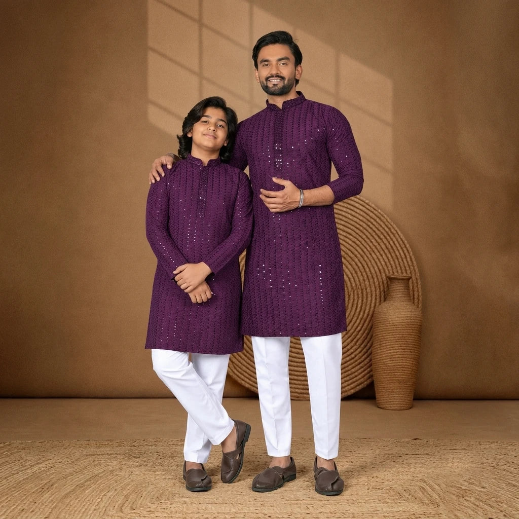 Shyam Enterprises' Venmer Dad & Son stylist kurta with payjama