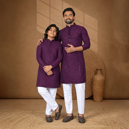Shyam Enterprises' Venmer Dad & Son stylist kurta with payjama