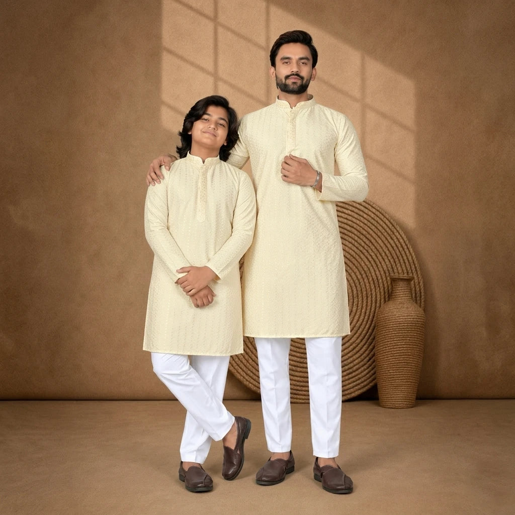 Shyam Enterprises' Venmer Dad & Son stylist kurta with payjama