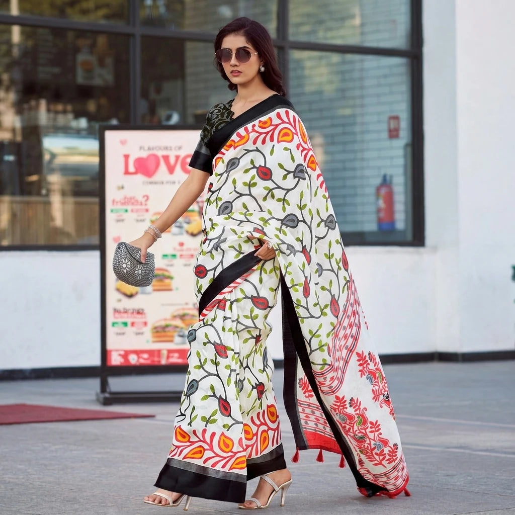 Weaver Story Linen Cotton Saree Collection
