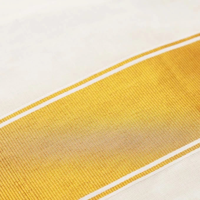 Traditional Kerala Kasavu Saree for Women – Pure White with 6-Inch Gold Zari Border