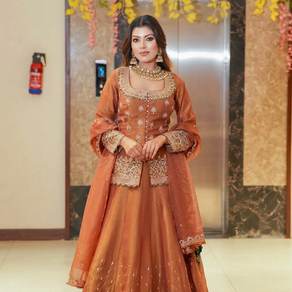 Vastra Creation's Designer Party Wear Top, Lehenga & Dupatta Set