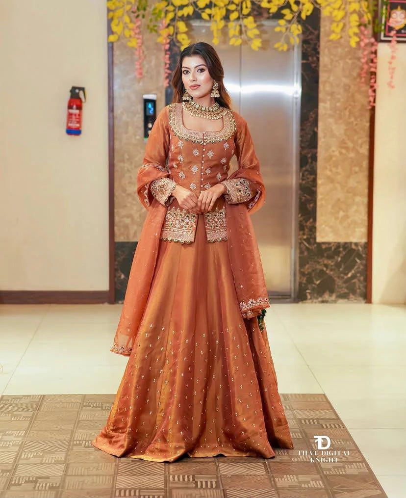 Vastra Creation's Designer Party Wear Top, Lehenga & Dupatta Set