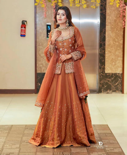 Vastra Creation's Designer Party Wear Top, Lehenga & Dupatta Set