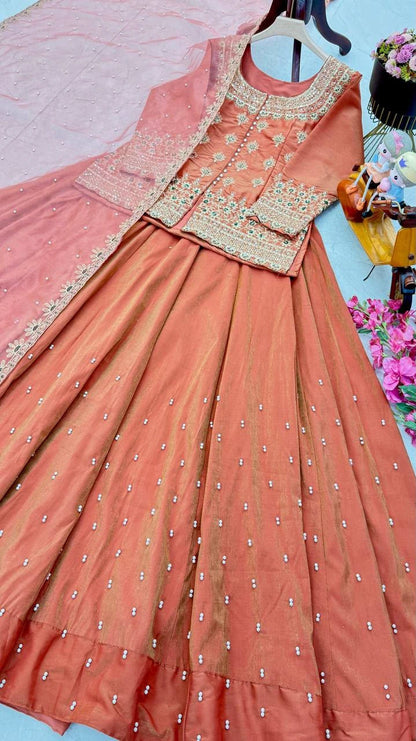 Vastra Creation's Designer Party Wear Top, Lehenga & Dupatta Set