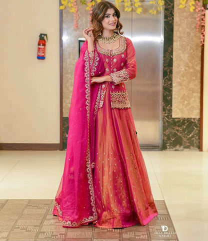 Vastra Creation's Designer Party Wear Top, Lehenga & Dupatta Set