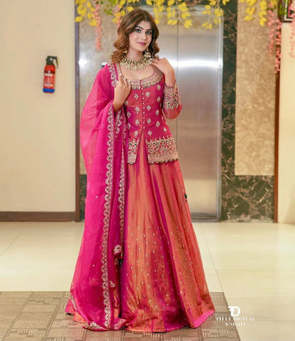Vastra Creation's Designer Party Wear Top, Lehenga & Dupatta Set