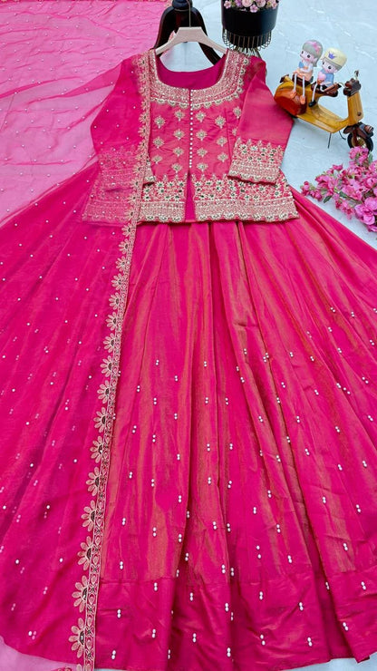 Vastra Creation's Designer Party Wear Top, Lehenga & Dupatta Set