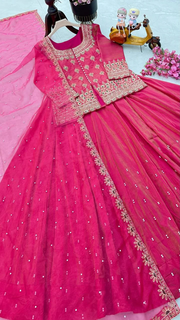 Vastra Creation's Designer Party Wear Top, Lehenga & Dupatta Set