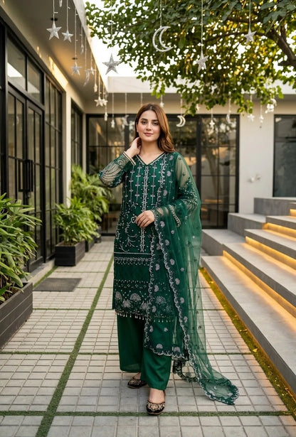 Desire Studio's Designer Heavy Soft Net Sharara Suit Set