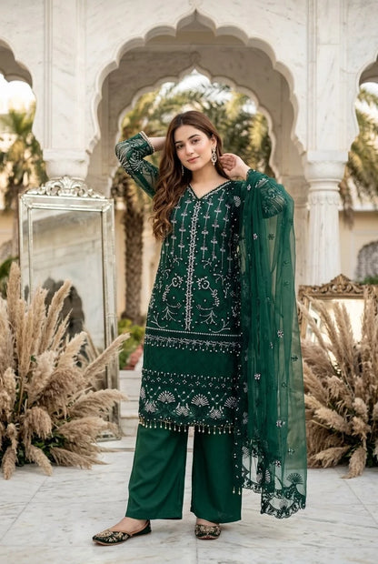 Desire Studio's Designer Heavy Soft Net Sharara Suit Set