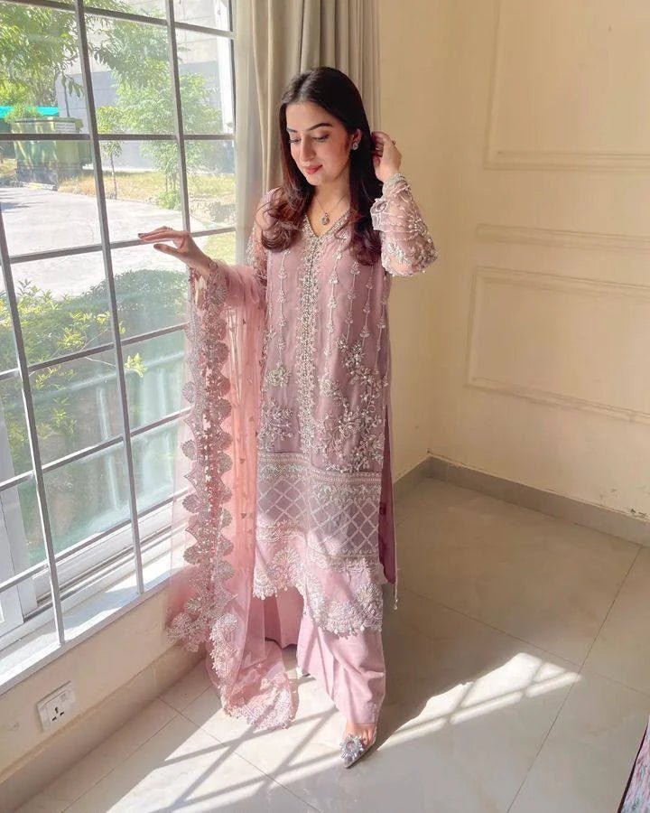 Desire Studio's Designer Heavy Soft Net Sharara Suit Set