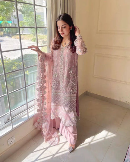 Desire Studio's Designer Heavy Soft Net Sharara Suit Set