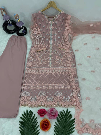Desire Studio's Designer Heavy Soft Net Sharara Suit Set
