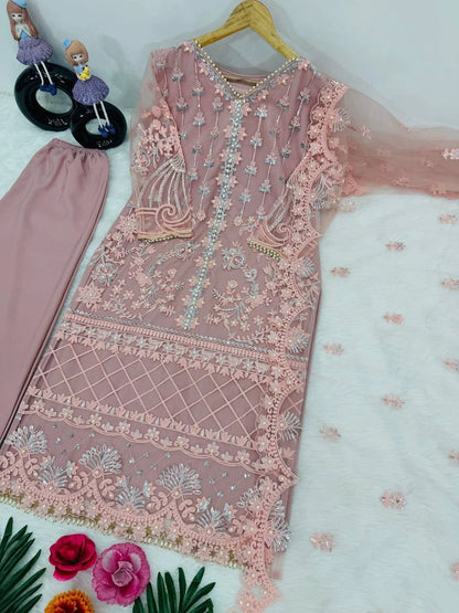 Desire Studio's Designer Heavy Soft Net Sharara Suit Set