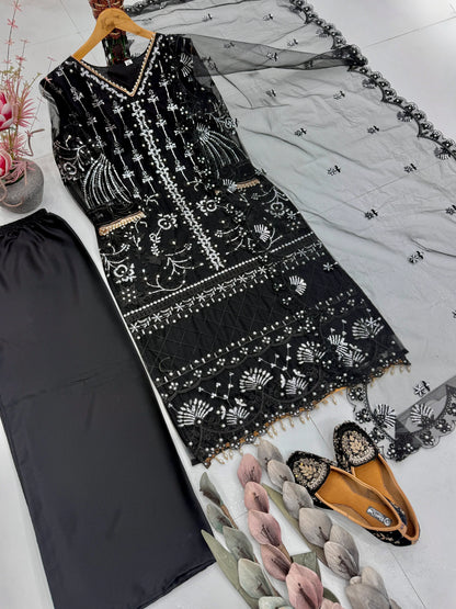 Desire Studio's Designer Heavy Soft Net Sharara Suit Set